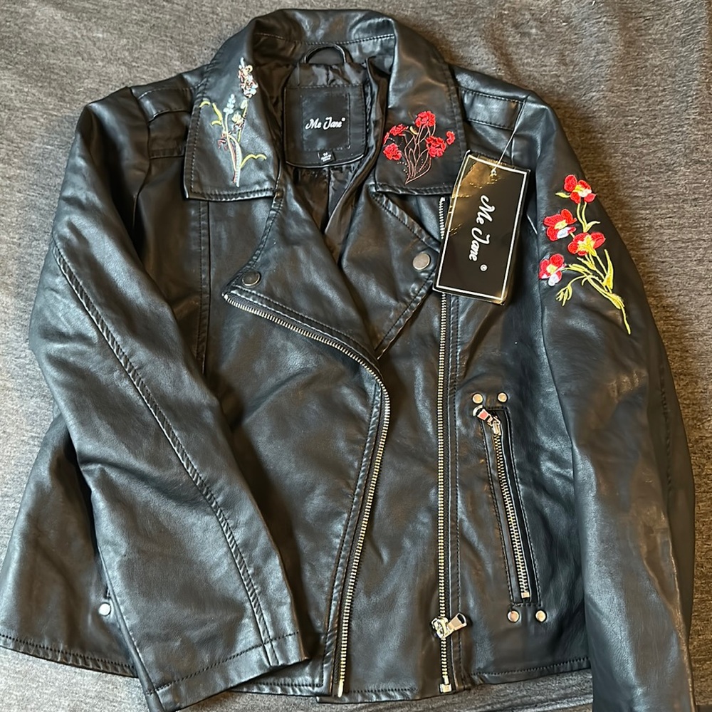embroidered leather jacket